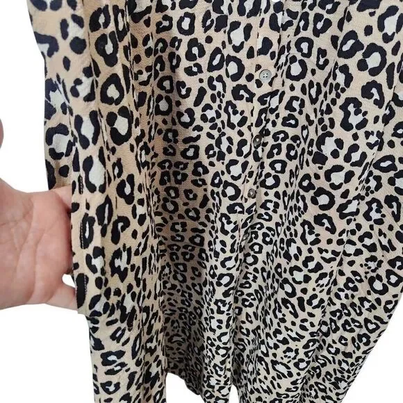 Ava & Viv animal print v neck knit dress pockets Size 1X leopard - Picture 3 of 6